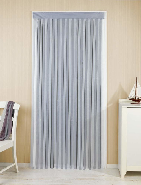 Perdeă pentru ușa cu benzi, 90 x 200 cm, gri