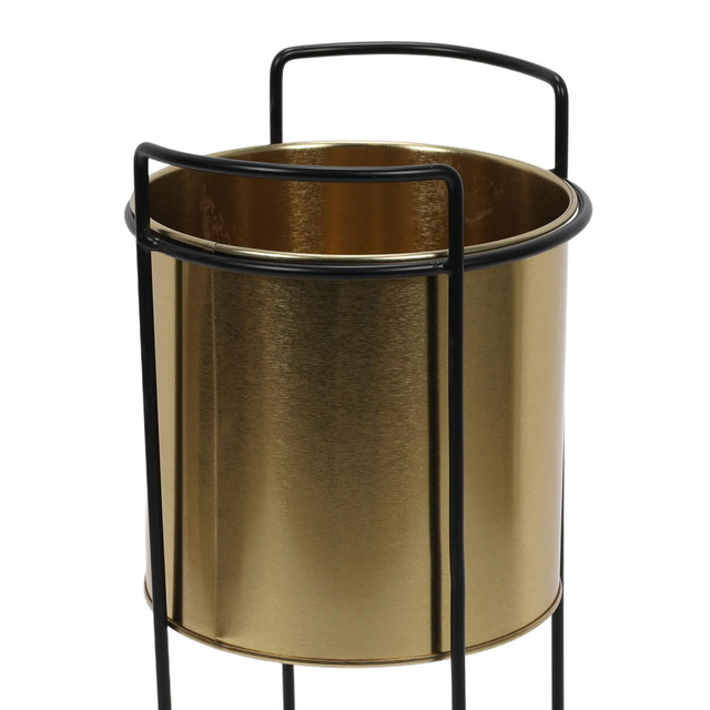 Ghiveci din metal auriu cu suport, înălțime 31 cm
