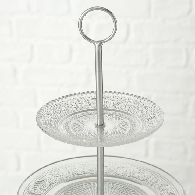 Placă de sticlă cu două nivele, RELIEF, 28 cm