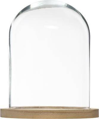 Cupolă din sticlă, Ø 23 cm, pe o bază din lemn