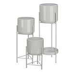 Set de ghivece de diferite dimensiuni, metal, 3 buc.