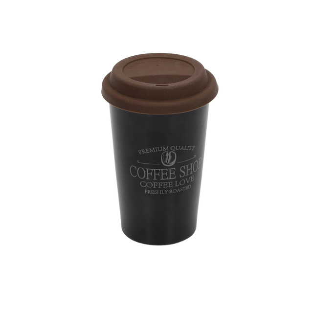 Cana de cafea pentru masina COFFEE SHOP, capac din silicon, 440 ml