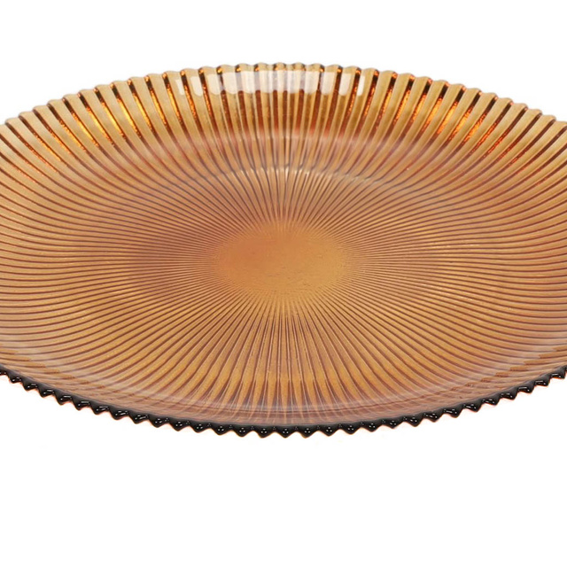 Farfurie de desert striată AMBER, Ø 21 cm