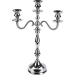 Candelabru argintiu, suport pentru 3 lumânări, 39 cm