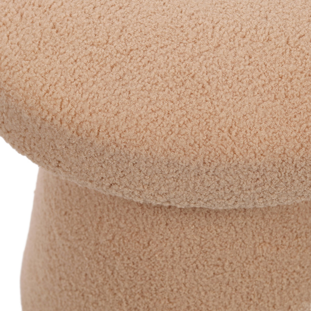 Puf rotund tapițat TEDDY ciupercă boucle, Ø 43 x 38 cm