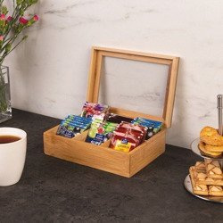 Cutie de bambus pentru ceai la plic - 6 compartimente, ZELLER
