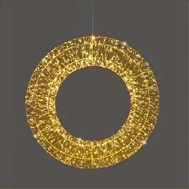 Coroană din sârmă, decorare cu LED, Ø 50 cm