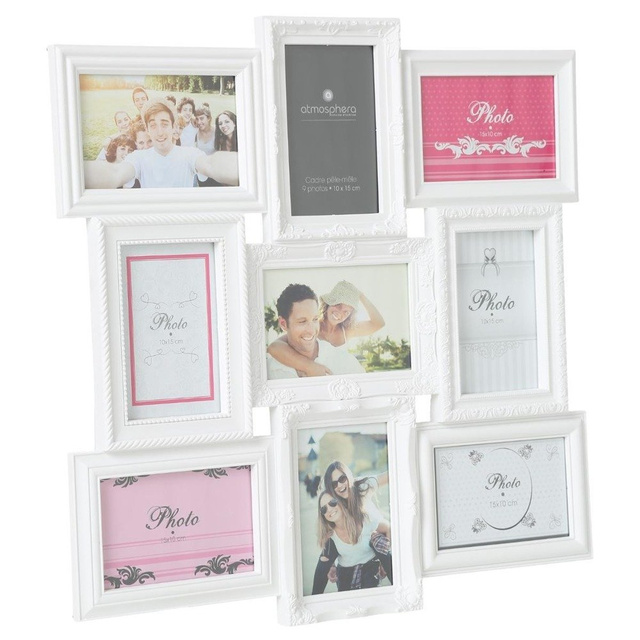 Rama foto colaj 9 fotografii, Alb, 50x50x2 cm, Atmosphera Créateur d'intérieur,