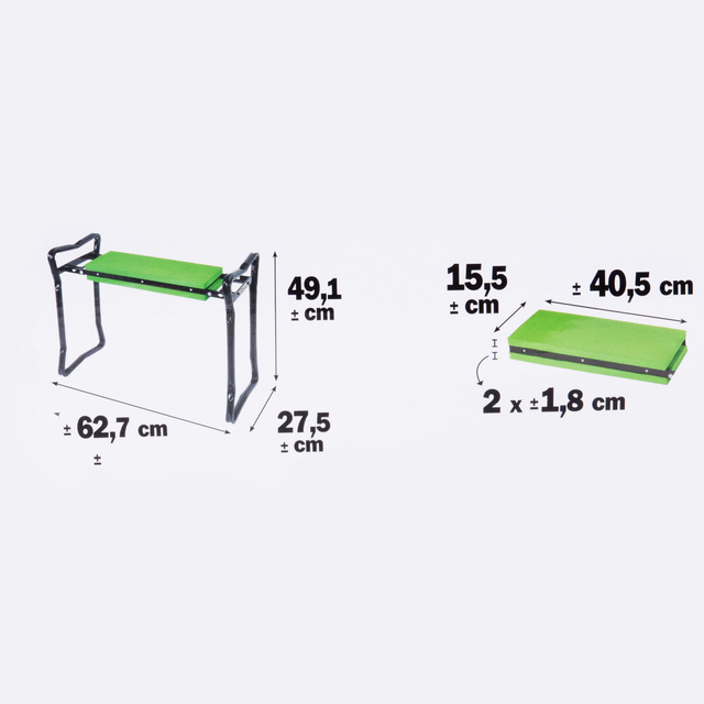 Banca de gradina cu protectie pentru genunchi RIBIMEX, 13 x 60 x 28 cm