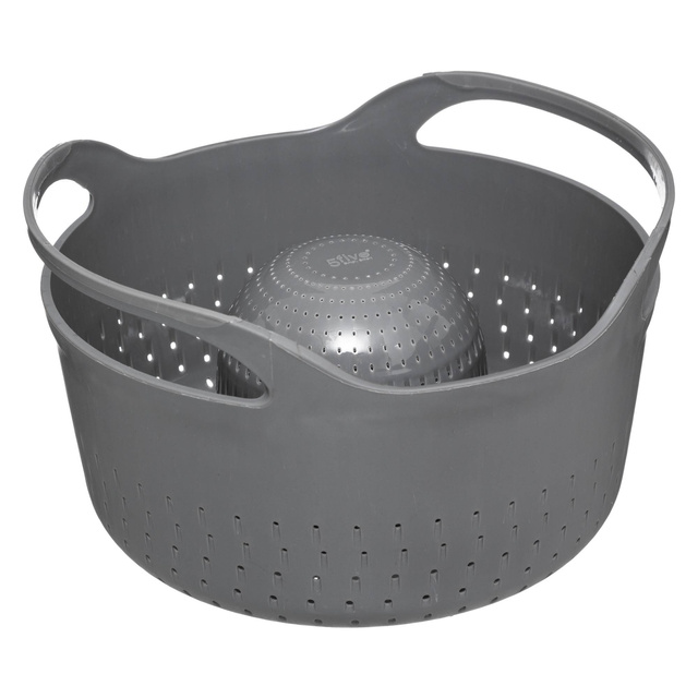 Strecurătoare 2-în-1, plastic, gri