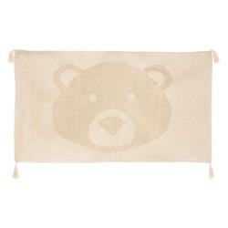 Covor pentru copii din bumbac, Ursulet cu franjuri, 90 x 60 cm