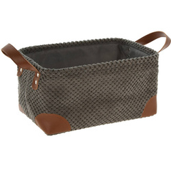 Cos pentru depozitare cu manere, catifea, 30 x 20 x 15 cm