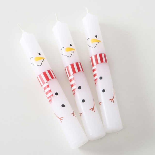 Lumânări de masă cu motiv festiv, 3 buc., 16 cm