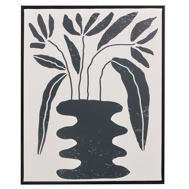 Tablou în ramă neagră cu motiv vegetal EMBER, 40 x 50 cm