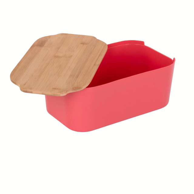 Cutie de paine cu capac din bambus, 33 x 18,5 x 12 cm