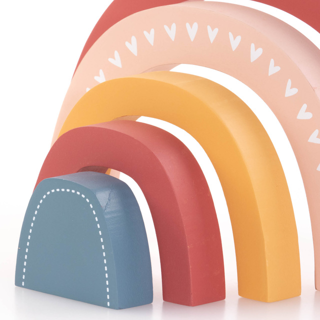 Curcubeu din lemn, decor pentru camera unui copil, 26,5 x 2,5 x 15,2 cm