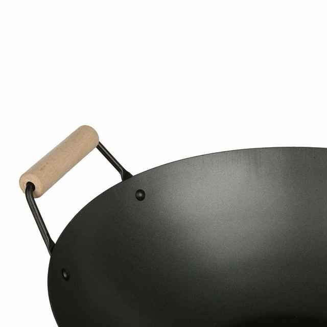 Tigaie Deep WOK cu mâner din lemn, diametru 35 cm