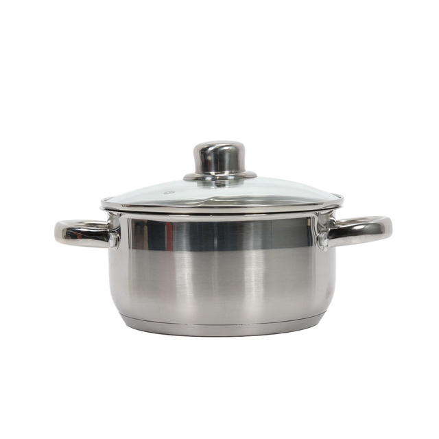 Oală din oțel cu capac din sticlă, 2 l