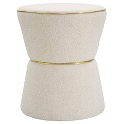 Taburet rotund cu detaliu auriu, 42 cm