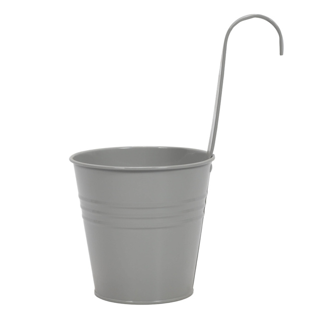 Husa din zinc pentru ghiveci cu carlig, 13 x 13,5 cm