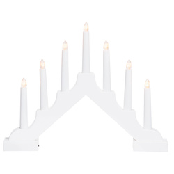 Candelă adventistă LED, 7 lumini, 29 cm, albă