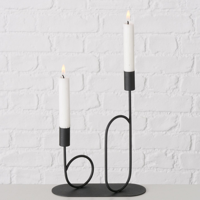 Sfeșnic din metal Orlando, negru