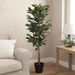Copac artificial Ficus în ghiveci negru, 115 cm, model 2