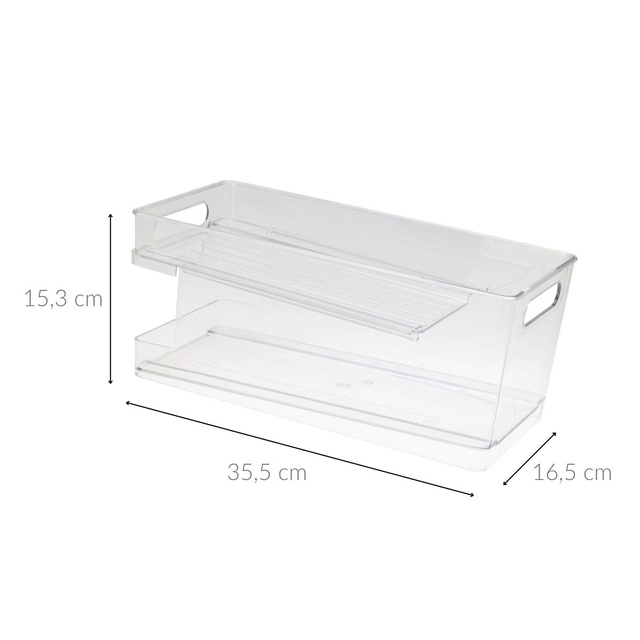 Organizer pentru conserve în frigider, 35,5 x 16,5 x 15,3 cm