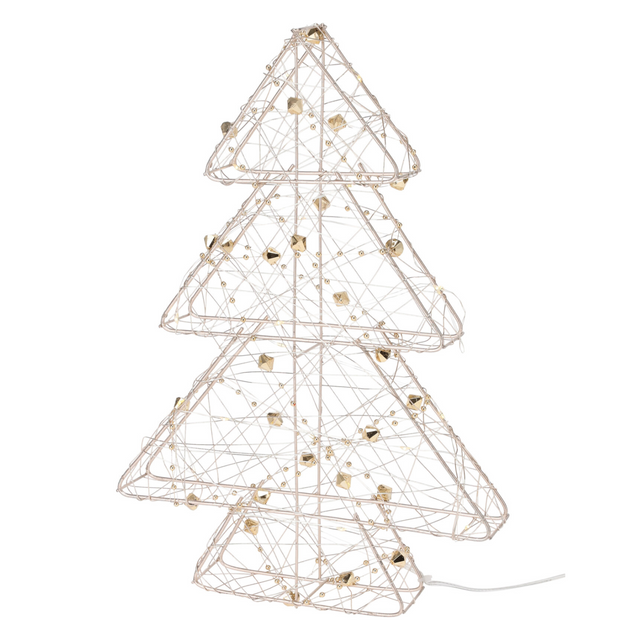 Brad de Crăciun din sârmă, figură cu LED de 30 cm