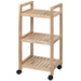 Raft pentru baie pe roti ACINA cu trei rafturi, lemn de salcam, 31x35x72 cm, Wenko