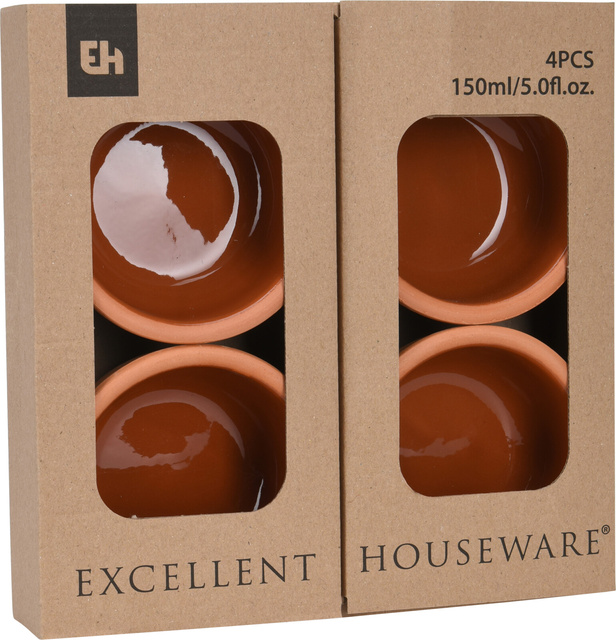 Vas de copt, teracota, 150 ml, 4 bucati, Ø 10 cm