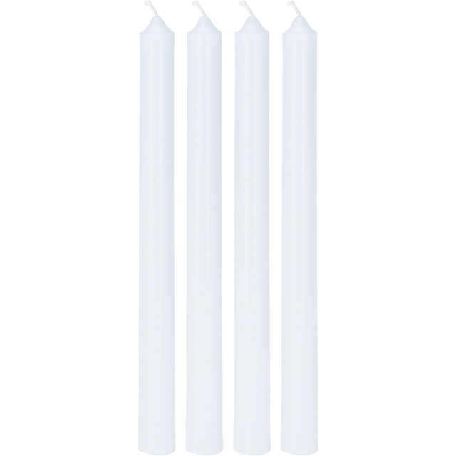 Lumanari conice, 4 bucati, albe