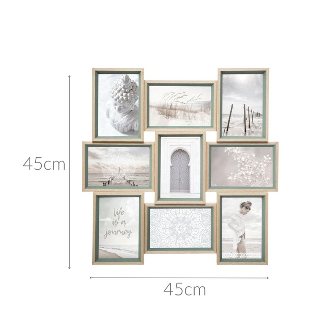 Rama foto Moly, pentru 9 fotografii, verde