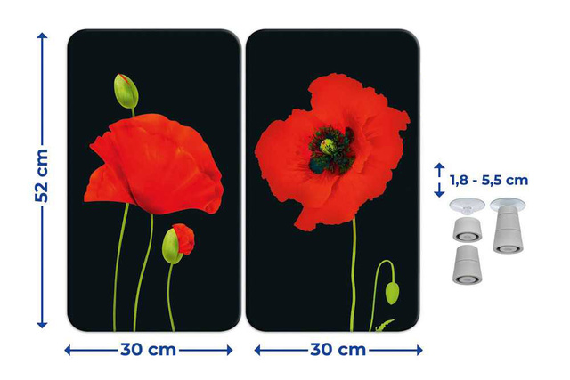 Plăci MacI de protecție din sticlă pentru plite- 2 bucăți