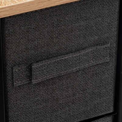 Raft de baie cu 4 sertare textile, 48x20x75 cm