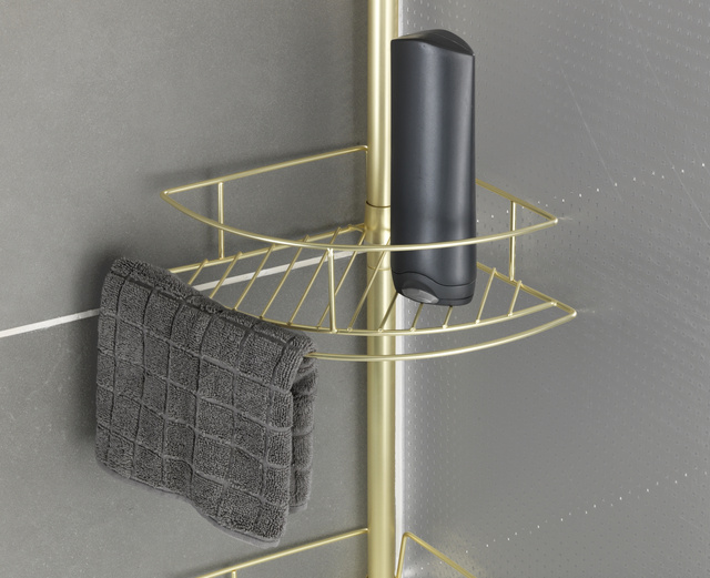 Raft telescopic pentru duș DOLCEDO, 4 niveluri, WENKO, maro