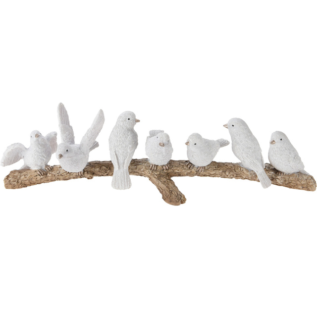 Figurină decorativă păsări pe ram, 30 cm