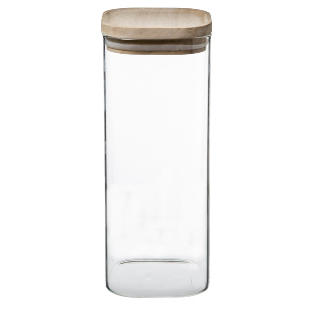 Recipiente din sticlă pentru alimente, decorative cu capac din lemn
