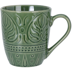 Cana din ceramica cu model in relief, 390 ml