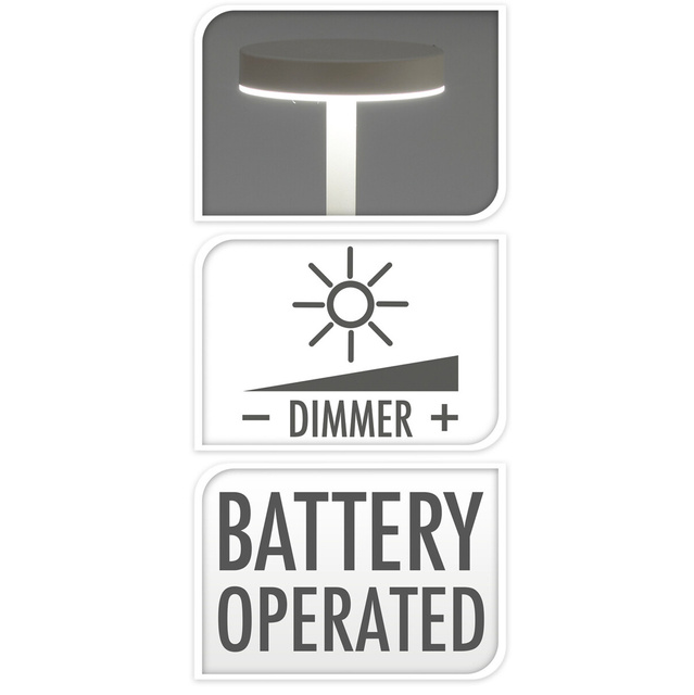 Lampă de birou LED cu baterie reîncărcabilă, metal, 34 cm