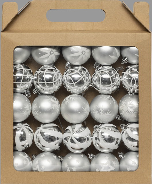 Set globuri cu modele cu sclipici, Ø 6 cm