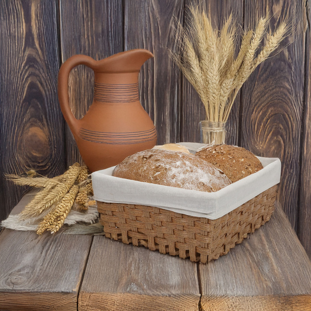 Coș de pâine căptușeală din material textil, 35 x 35 cm, Kesper