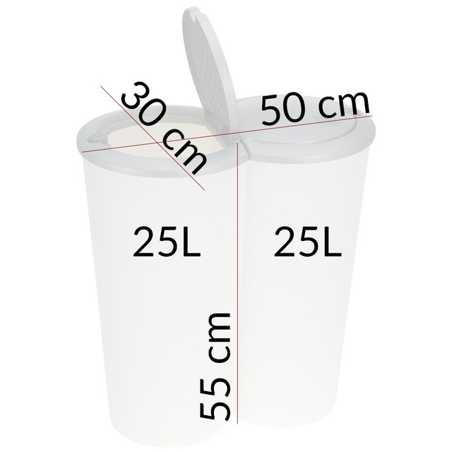 Coș de gunoi dublu - 2 x 25 l