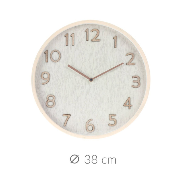 Ceas de perete in culori neutre, Ø 38 cm