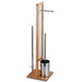 Perie WC cu suport hartie igienica RIVALTA, 3in1, Bambus, 70x23x18 cm, WENKO