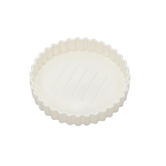 Savoniera rotunda Minas, plastic, alb, Ø 11 cm