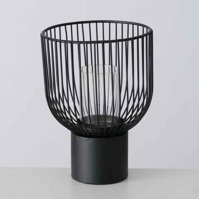 Set 3 sfeșnice metalice Candy, negru