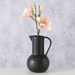 Vaza decorativa Zuky, gresie mata, inaltime 25 cm, negru