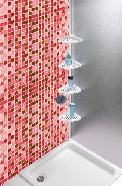 Etajera pentru baie, telescopica OPAL, alb, reglabila 80-250 cm, Allstar