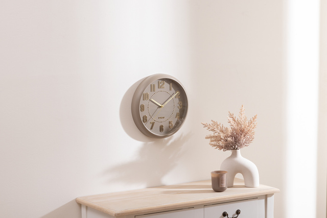 Ceas de perete ALIZEE, Ø 30 cm, taupe